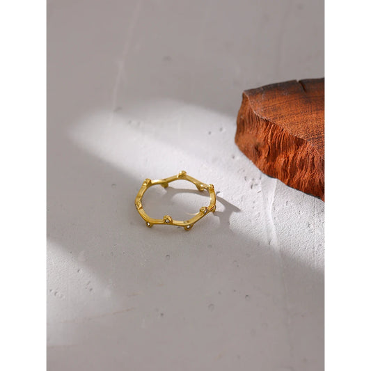 Sparkling Zirconia Engagement Ring with 18k Gold Plating | Elegant Round Design Jewelry – Euphoria Jewels Co