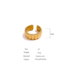 18K Gold Plated Open Circle Ring | Modern Stainless Steel Statement Ring – Euphoria Jewels Co