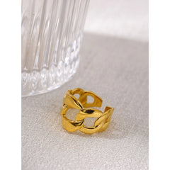 Minimalist Open Chain Ring, 18K Gold Plated | Elegant Modern Jewelry – Euphoria Jewels Co