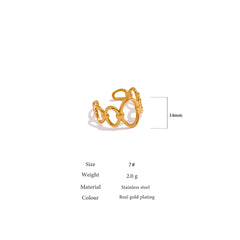 18K Gold Plated Open Chain Ring | Stainless Steel Geometric Statement Ring – Euphoria Jewels Co