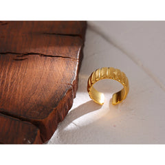 18K Gold Plated Open Circle Ring | Modern Stainless Steel Statement Ring – Euphoria Jewels Co