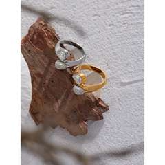 Gold Plated Sparkling Geometric AAA Zircon Ring | Modern Textured Luxury Jewelry – Euphoria Jewels Co