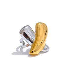 Open ring with unique texture, 18k gold plated | Modern and versatile design – Euphoria Jewels Co