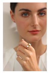 18k Gold Plated Square Shell Ring | Elegant Geometric Stainless Steel Design – Euphoria Jewels Co