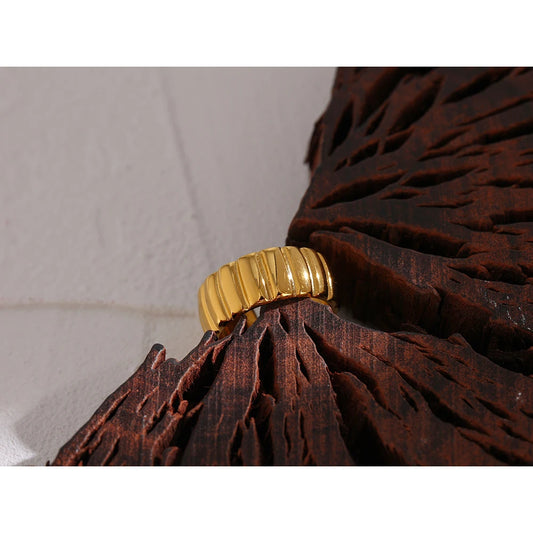 18K Gold Plated Open Circle Ring | Modern Stainless Steel Statement Ring – Euphoria Jewels Co