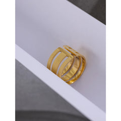 Geometric Statement Ring, 18K Gold Plated | Minimalist Stainless Steel Design – Euphoria Jewels Co