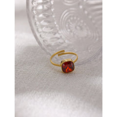 18K Gold Plated Adjustable Geometric Crystal Ring | Luxury Stainless Steel Jewelry – Euphoria Jewels Co