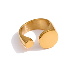18K Gold Plated Geometric Rope Ring | Elegant Stainless Steel Statement Ring – Euphoria Jewels Co