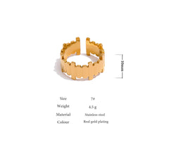Minimalist Asymmetric Open Ring, 18K Gold Plated | Modern Geometric Stainless Steel Design – Euphoria Jewels Co