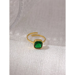 18K Gold Plated Adjustable Geometric Crystal Ring | Luxury Stainless Steel Jewelry – Euphoria Jewels Co