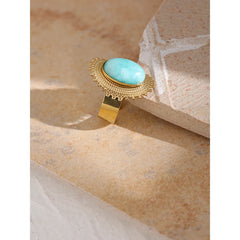Open Geometric Stone Ring, 18K Gold Plated | Elegant Statement Ring – Euphoria Jewels Co