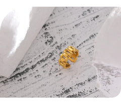 18K Gold Plated Rope Chain Ring | Fashionable Statement Ring - Euphoria Jewels Co