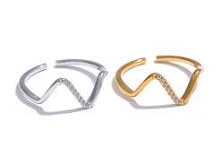 Adjustable Asymmetrical Open Ring with Platinum Plating | Modern Geometric Design – Euphoria Jewels Co