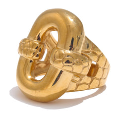 Wide hollow geometric texture ring with 18k gold plating | Bold stainless steel statement ring – Euphoria Jewels Co