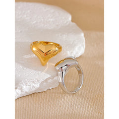 Romantic Heart Ring in Platinum Plating | Elegant and Waterproof Stainless Steel Jewelry – Euphoria Jewels Co