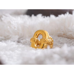Wide hollow geometric texture ring with 18k gold plating | Bold stainless steel statement ring – Euphoria Jewels Co