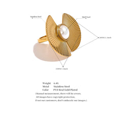 Platinum Plated Fan Flower Ring with Decorative Pearl | Unique Fashion Jewelry – Euphoria Jewels Co