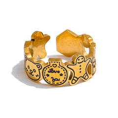 Creative Open Graffiti Ring 18K Gold Plated | Bold Fashion Jewelry – Euphoria Jewels Co