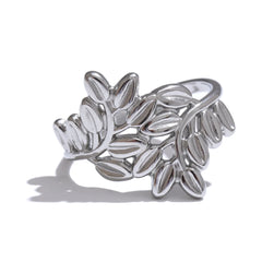 18K Gold Plated Open Leaf Ring | Natural and Geometric Design Stainless Steel – Euphoria Jewels Co