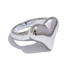 Romantic Heart Ring in Platinum Plating | Elegant and Waterproof Stainless Steel Jewelry – Euphoria Jewels Co