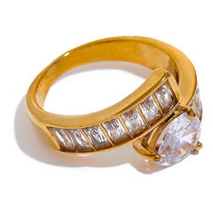 Luxurious Gold Ring with Colorful Zirconia Stones | Hypoallergenic Jewelry with 18K Gold Plating – Euphoria Jewels Co