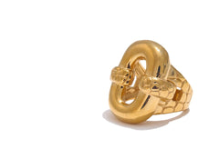 Wide hollow geometric texture ring with 18k gold plating | Bold stainless steel statement ring – Euphoria Jewels Co