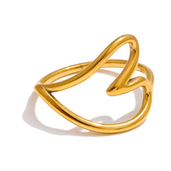 Hollow Heart Minimalist Ring, 18K Gold Plated | Simple and Elegant Stainless Steel Jewelry – Euphoria Jewels Co