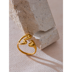 Hollow Heart Minimalist Ring, 18K Gold Plated | Chic Stainless Steel Jewelry – Euphoria Jewels Co