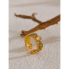 Creative Open Graffiti Ring 18K Gold Plated | Bold Fashion Jewelry – Euphoria Jewels Co