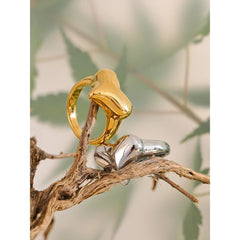 Romantic Heart Ring in Platinum Plating | Elegant and Waterproof Stainless Steel Jewelry – Euphoria Jewels Co
