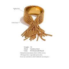 Adjustable Chain Tassel Ring, 18K Gold Plated | Fashion Statement Ring – Euphoria Jewels Co
