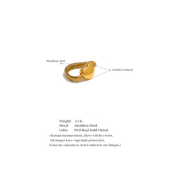 18K Gold Plated Heart Ring with Snake Chain | Fashionable Stainless Steel Statement Ring – Euphoria Jewels Co