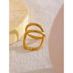 Minimalist Twisted Geometric Ring 18K Gold Plated | Modern Abstract Design – Euphoria Jewels Co