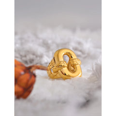 Wide hollow geometric texture ring with 18k gold plating | Bold stainless steel statement ring – Euphoria Jewels Co