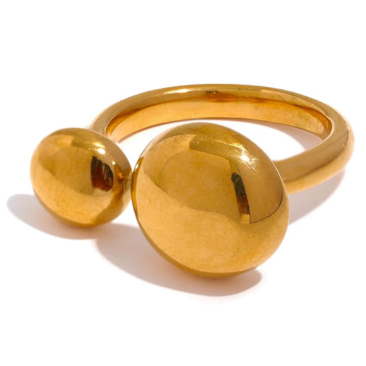 Minimalist Smooth 18K Gold Plated Ring | Clean Geometric Stainless Steel Design – Euphoria Jewels Co