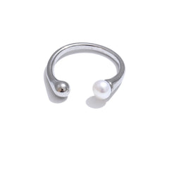 Open Thin Freshwater Pearl Ring, 18K Gold Plated | Elegant and Delicate Stainless Steel Jewelry – Euphoria Jewels Co