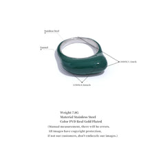 Minimalist Enamel Ring in White, Green, and Coffee Tones with 18k Gold Plating | Chic Design – Euphoria Jewels Co