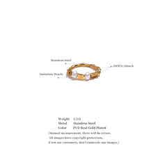 Elastic 18K Gold Plated Freshwater Pearl Ring | Elegant Adjustable Ring – Euphoria Jewels Co