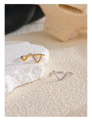 Adjustable Asymmetrical Open Ring with Platinum Plating | Modern Geometric Design – Euphoria Jewels Co