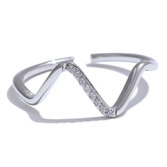 Adjustable Asymmetrical Open Ring with Platinum Plating | Modern Geometric Design – Euphoria Jewels Co