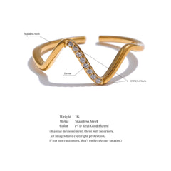 Adjustable Asymmetrical Open Ring with Platinum Plating | Modern Geometric Design – Euphoria Jewels Co