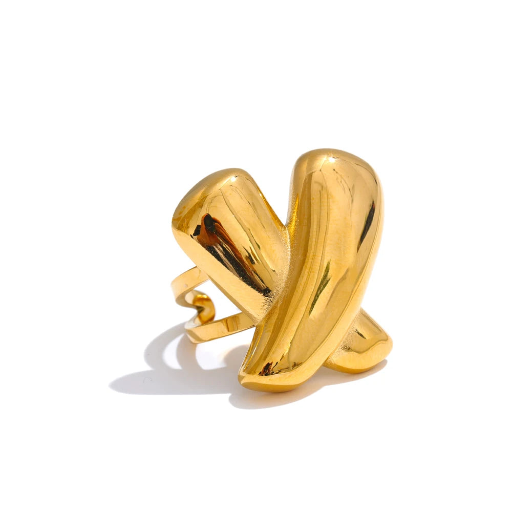Open ring with unique texture, 18k gold plated | Modern and versatile design – Euphoria Jewels Co