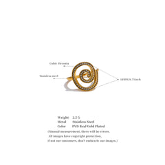 Adjustable Zirconia Ring in Gold Plating | Delicate Geometric Stainless Steel Design – Euphoria Jewels Co