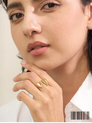 Open Heart Ring with Platinum Plating | Chic Adjustable Stainless Steel Design – Euphoria Jewels Co