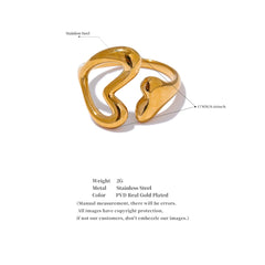 Hollow Heart Minimalist Ring, 18K Gold Plated | Chic Stainless Steel Jewelry – Euphoria Jewels Co