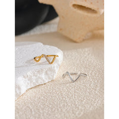 Adjustable Asymmetrical Open Ring with Platinum Plating | Modern Geometric Design – Euphoria Jewels Co