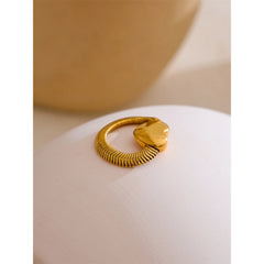 18K Gold Plated Heart Ring with Snake Chain | Fashionable Stainless Steel Statement Ring – Euphoria Jewels Co