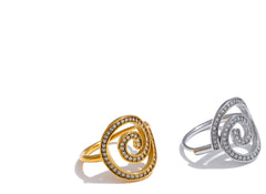 Adjustable Zirconia Ring in Gold Plating | Delicate Geometric Stainless Steel Design – Euphoria Jewels Co