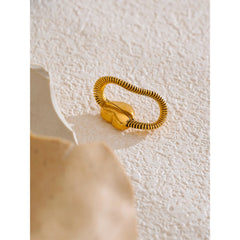 18K Gold Plated Heart Ring with Snake Chain | Fashionable Stainless Steel Statement Ring – Euphoria Jewels Co