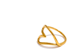 Hollow Heart Minimalist Ring, 18K Gold Plated | Simple and Elegant Stainless Steel Jewelry – Euphoria Jewels Co